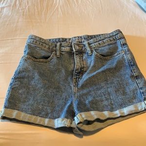 High waisted jean shorts